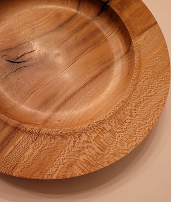 Houten wandecoratie of schaal Vervuurde Plataan