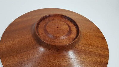 Houten schaal, handmade, handgemaakt in België op de houtdraaibank, houtsoort 'Acajou'