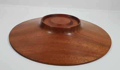 Houten schaal, handmade, handgemaakt in België op de houtdraaibank, houtsoort 'Acajou'