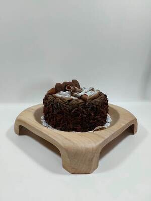 Houten schaal, taartplateau, handmade, handgemaakt in België op de houtdraaibank, houtsoort 'Vervuurde Plataan' , verschillende doeleinden, #5