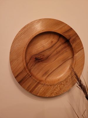 Houten wandecoratie of schaal Vervuurde Plataan
