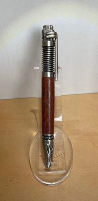Leopard Wood balpen Motor Antique Pewter