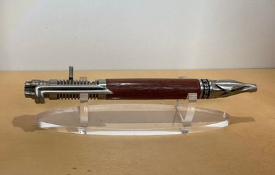 Leopard Wood balpen Motor Antique Pewter