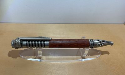 Leopard Wood balpen Motor Antique Pewter