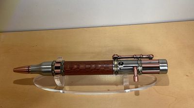 Leopard Wood balpen Steampunk Antique Pewter