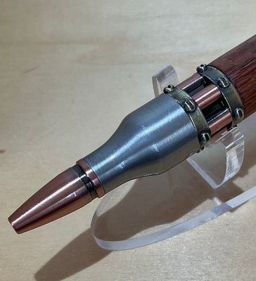 Leopard Wood balpen Steampunk Antique Pewter
