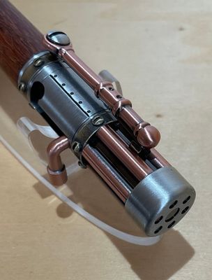 Leopard Wood balpen Steampunk Antique Pewter