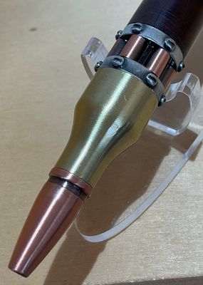 Marble Wood balpen Steampunk Antique Brass