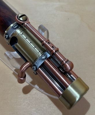 Marble Wood balpen Steampunk Antique Brass