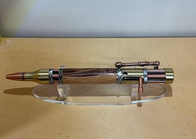 Marble Wood balpen Steampunk Antique Brass