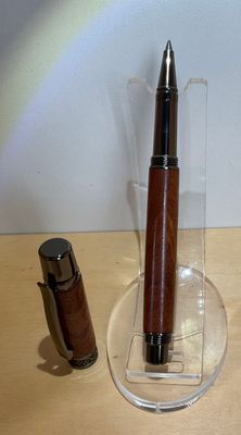 Kiaat/Umbilo rollerbalpen Despina Gun Metal