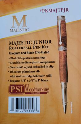 Snake Wood Rollerbalpen Majestic-Junior Rhodium Swarovski Steentje