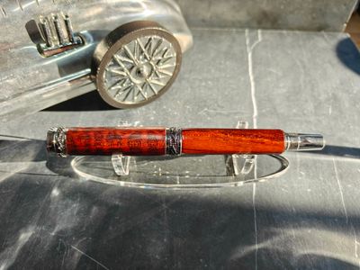 Snake Wood Rollerbalpen Majestic-Junior Rhodium Swarovski Steentje