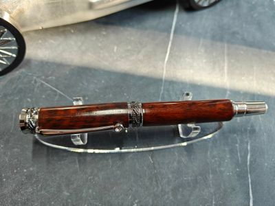Snake Wood Rollerbalpen Majestic-Junior Rhodium Swarovski Steentje