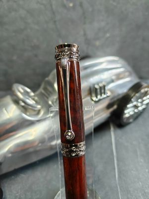 Snake Wood Rollerbalpen Majestic-Junior Rhodium Swarovski Steentje
