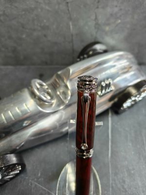 Snake Wood Rollerbalpen Majestic-Junior Rhodium Swarovski Steentje