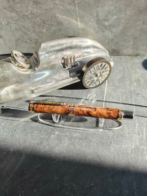 Turkisch Walnut luxe vulpen Empress vergulde accenten met Swarovski steentje