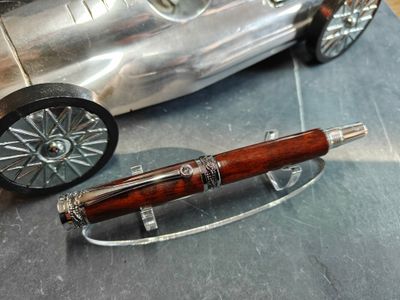 Snake Wood Rollerbalpen Majestic-Junior Rhodium Swarovski Steentje