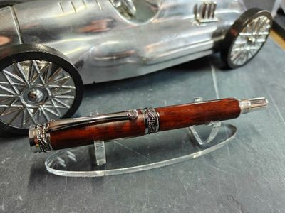 Snake Wood Rollerbalpen Majestic-Junior Rhodium Swarovski Steentje