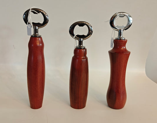 Houten flessenopener, handgemaakt op de houtdraaibank, houtsoort Massaranduba